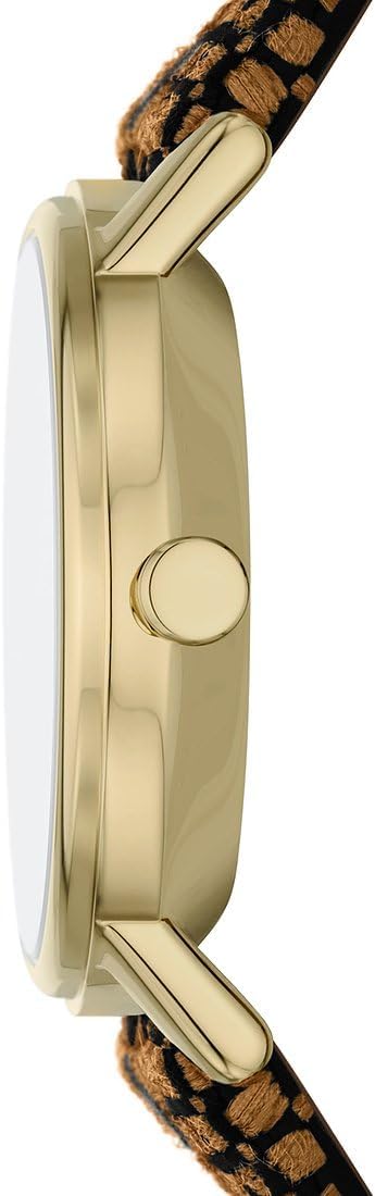 Skagen Kuppel Reloj para Mujer, Movimiento de Cuarzo con Correa de Acero o Piel, Naranja y Dorado, 32MM