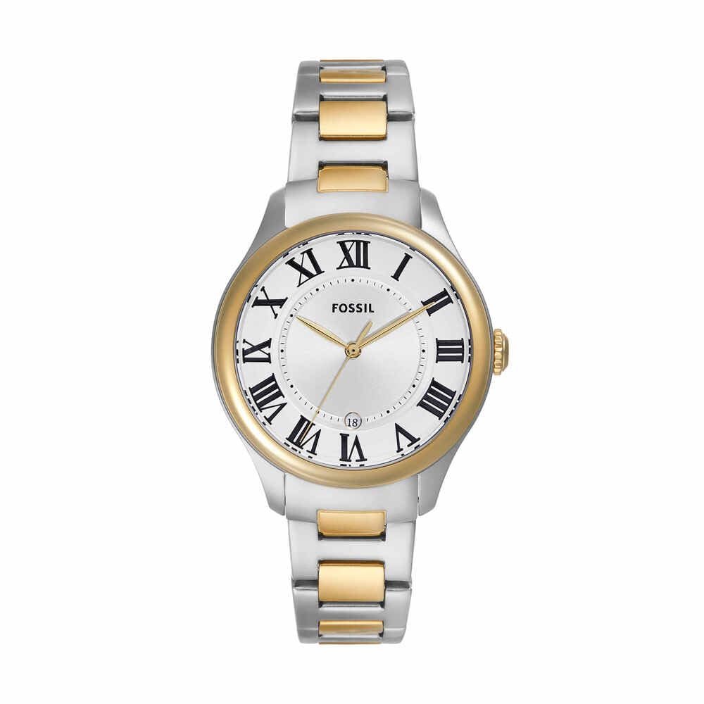 Fossil Gilmore Reloj Mujer, Movimiento de Cuarzo Tres Agujas Fecha con Correa de Acero Inoxidable o Cuero