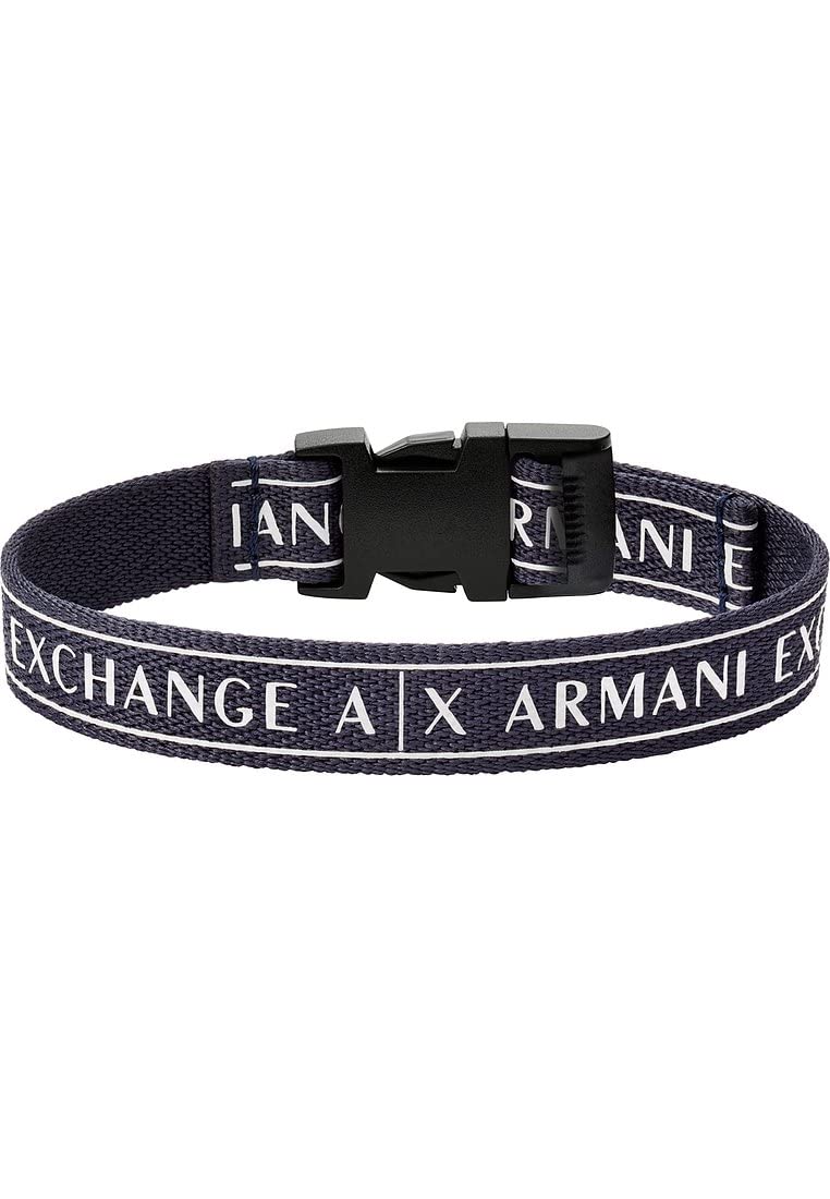 Armani Exchange Hombre Pulsera de tela con cierre de caja y lengüeta
