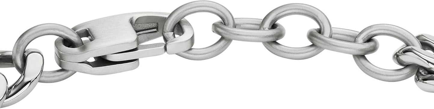 FOSSIL Heritage Pulsera de Acero para Hombre con Cierre de Langosta o Desplegable