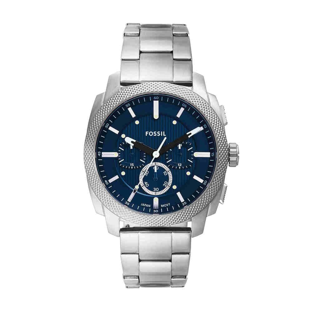 Fossil New Machine Watch for Men, 44mm Quartz Chronograph Movement with Stainless Steel