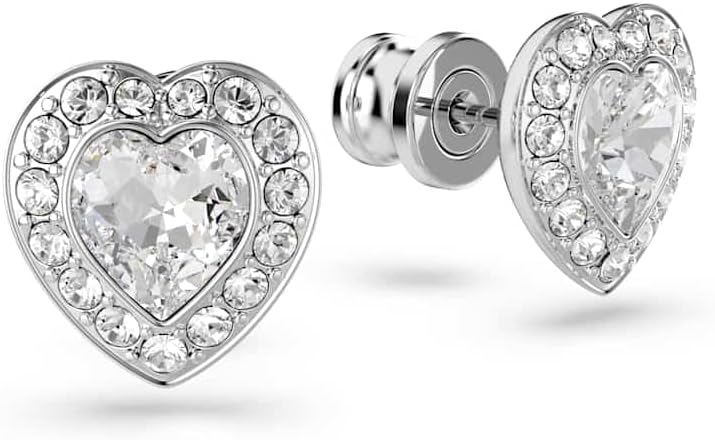Swarovski SS25 - arete con forma de cápsula de rodio angélico, Una talla, Cristal, cristal, Una talla, Cristal, cristal