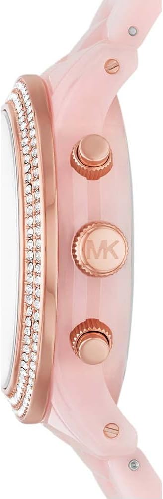 Michael Kors Reloj Runway para Mujer, Movimiento cronógrafo de Cuarzo con Correa de Acero Inoxidable o Acetato