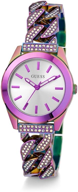 Guess Ladies 32mm Watch - Iridescent Bracelet Silver Dial Iridescent Case