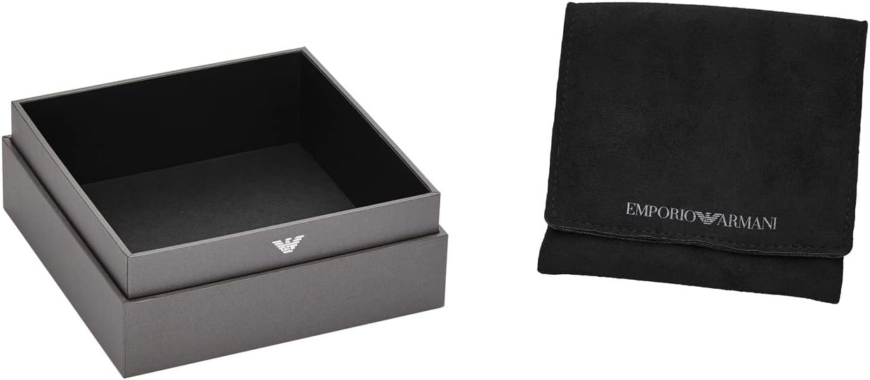 Emporio Armani Collar de mujer de plata de ley en tono oro rosa con cierre de langosta