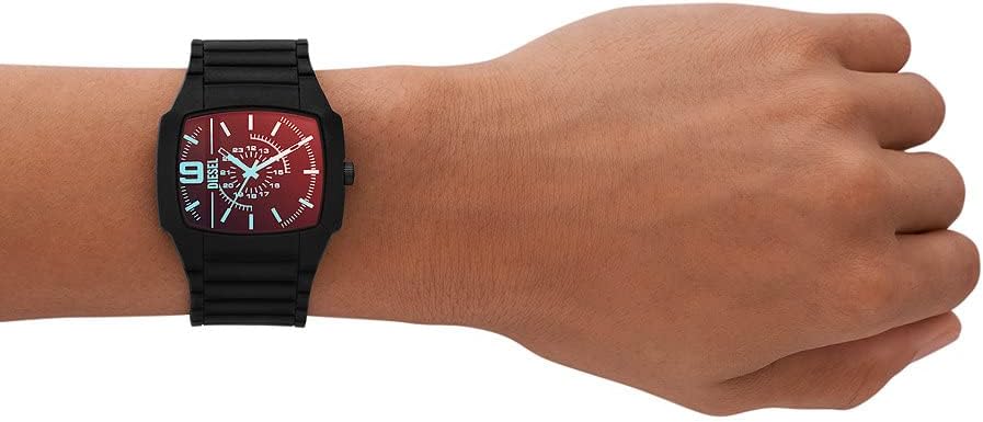 Diesel Cliffhanger Reloj para Hombre, Movimiento de Cuarzo a Tres Agujas con Correa de Silicona, Acero Inoxidable o Piel
