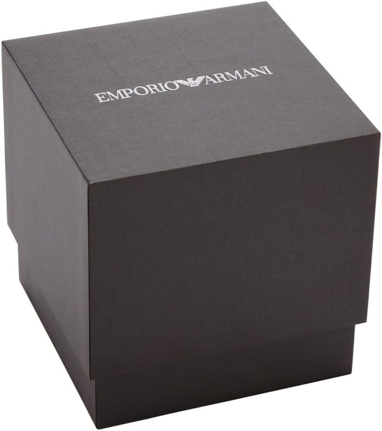 Emporio Armani Reloj para Mujer, Caja Rectangular de 22mm Movimiento de Cuarzo a Dos Agujas con Correa de Acero o Piel