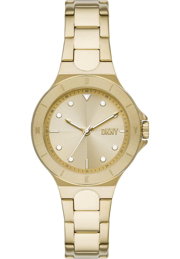 DKNY Chambers Reloj para Mujer, Movimiento de Cuarzo con Correa de Acero, Piel o Silicona