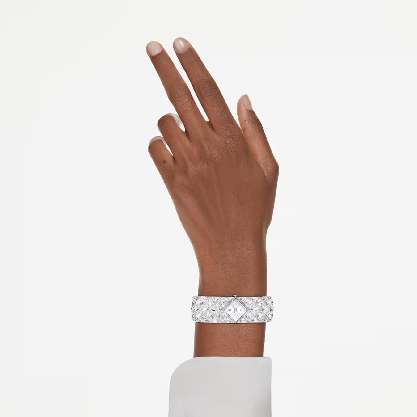 Swarovski Reloj Curiosa Bangle 572 Pulsera de Cristal, Tono Plateado, Acero Inoxidable