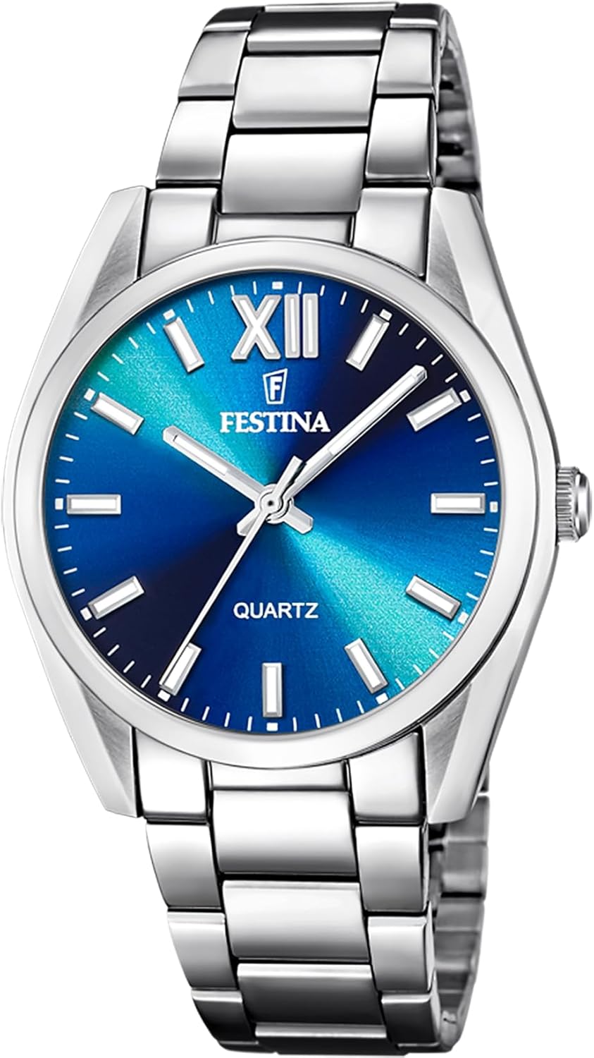 Festina Reloj Mujer F20622 Boyfriend Caja de Acero Inoxidable 316l Plateado Correa de Acero Inoxidable 316l Plateado