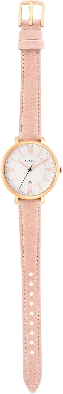 Fossil Women's Jacqueline Watch In Rose Goldtone with Blush Leather Strap