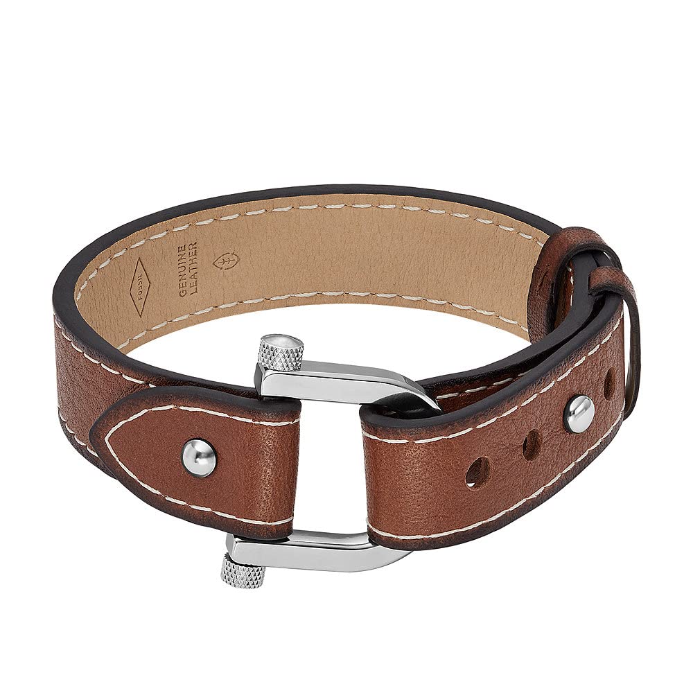 Fossil Heritage Pulsera de cuero o acero para hombre con cierre de hebilla o desplegable