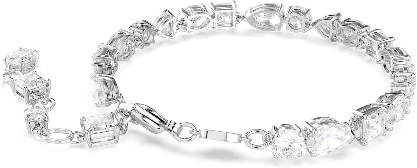 Swarovski Pulsera Mesmera, Tallas mixtas, Blanca, Baño de rodio