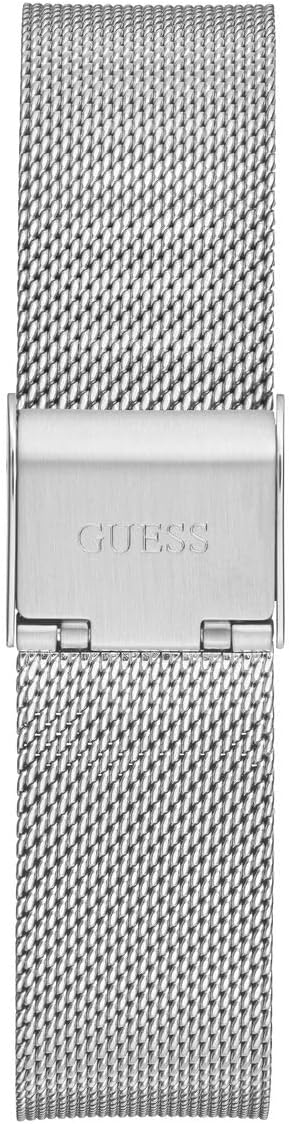 GUESS Reloj analógico con logotipo plateado para mujer de EE. UU