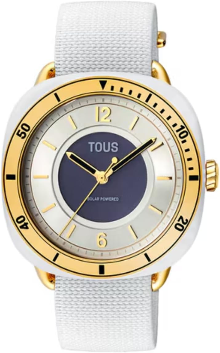 TOUS Reloj analógico de Acero IPG con Brazalete elástico Colección Osier (Blanco y Dorado) Ref. 3000138000