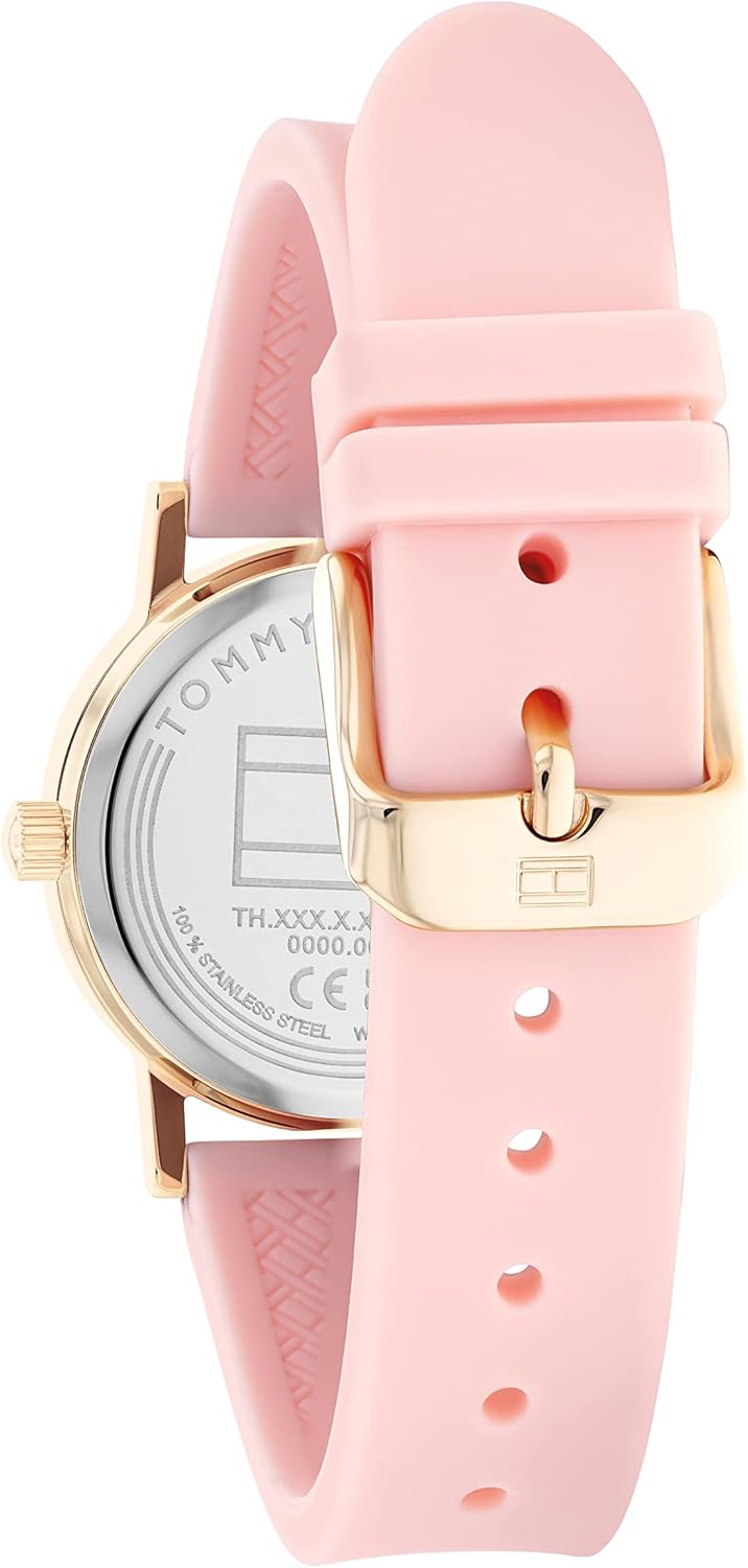 Tommy Hilfiger Reloj con Movimiento de Cuarzo de Tres Manecillas para Jóvenes con Correa de Acero Inoxidable o de Silicona – Disponible en Plateado, Azul, Rosa o Negro