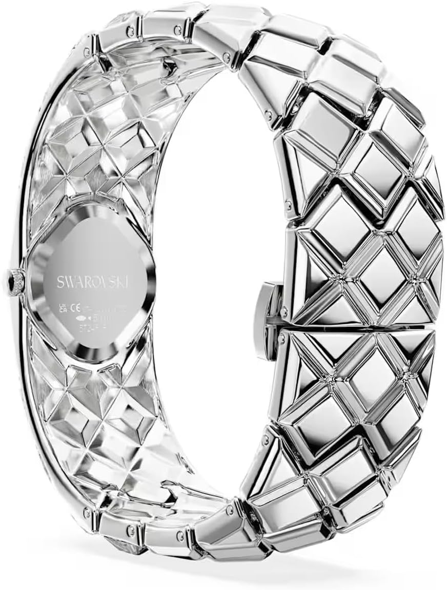 Swarovski Reloj Curiosa Bangle 572 Pulsera de Cristal, Tono Plateado, Acero Inoxidable