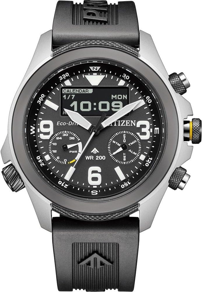 CITIZEN Promaster JV1007-07E Eco-Drive - Reloj solar analógico y digital para hombre con correa de silicona, Deportes