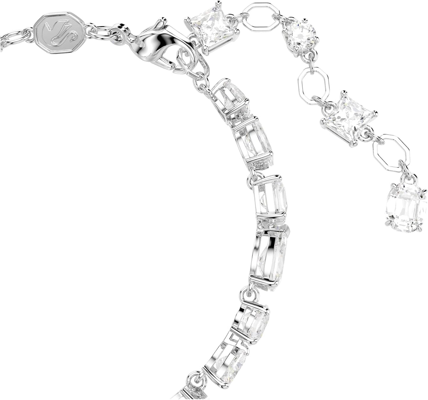 Swarovski Pulsera Mesmera, Tallas mixtas, Blanca, Baño de rodio
