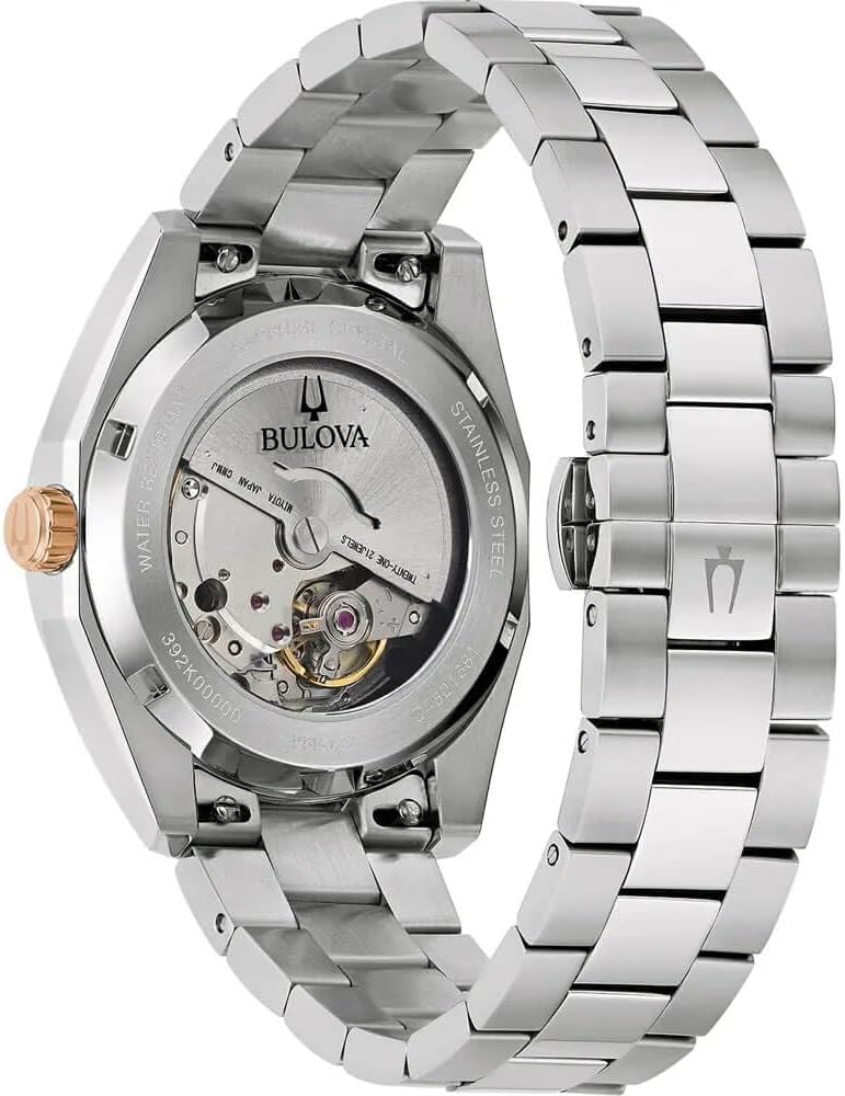 Bulova 98B422 Surveyor Mecha Classic - Reloj Hombre, Acero, Cristal Zafiro, Mecánico, 39mm, Rojo