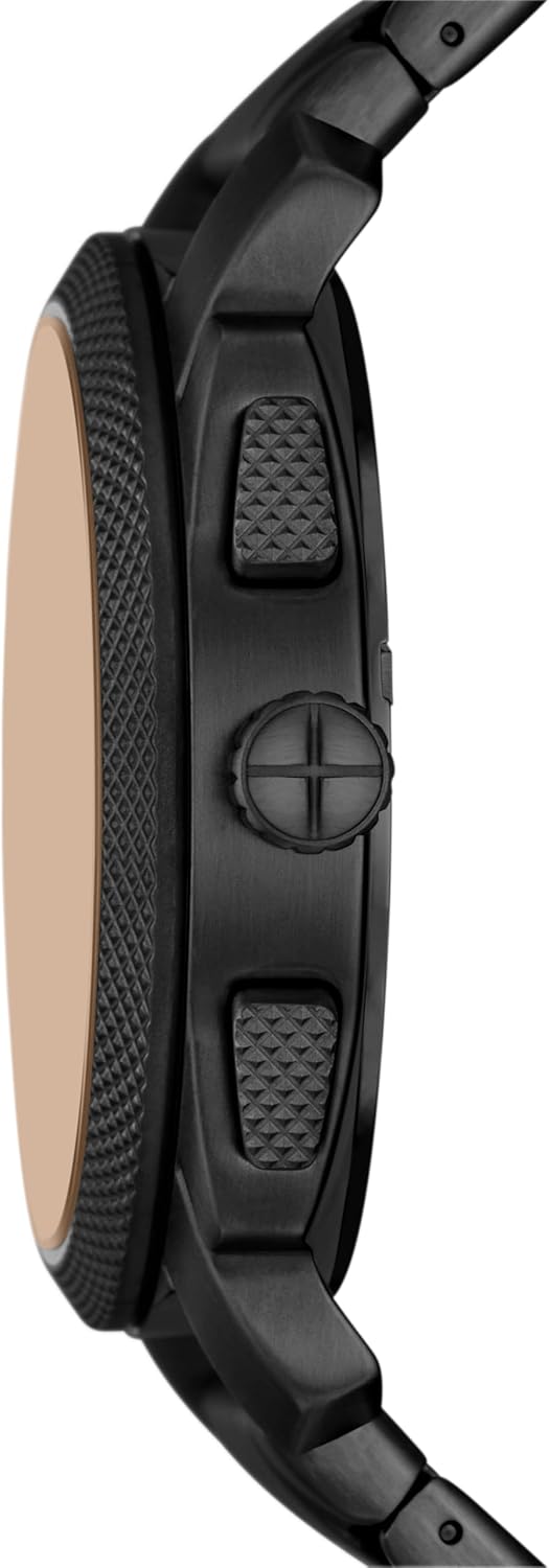 Fossil Relógio cronógrafo de aço inoxidável para homem, preto (Black Bracelet), 44 mm