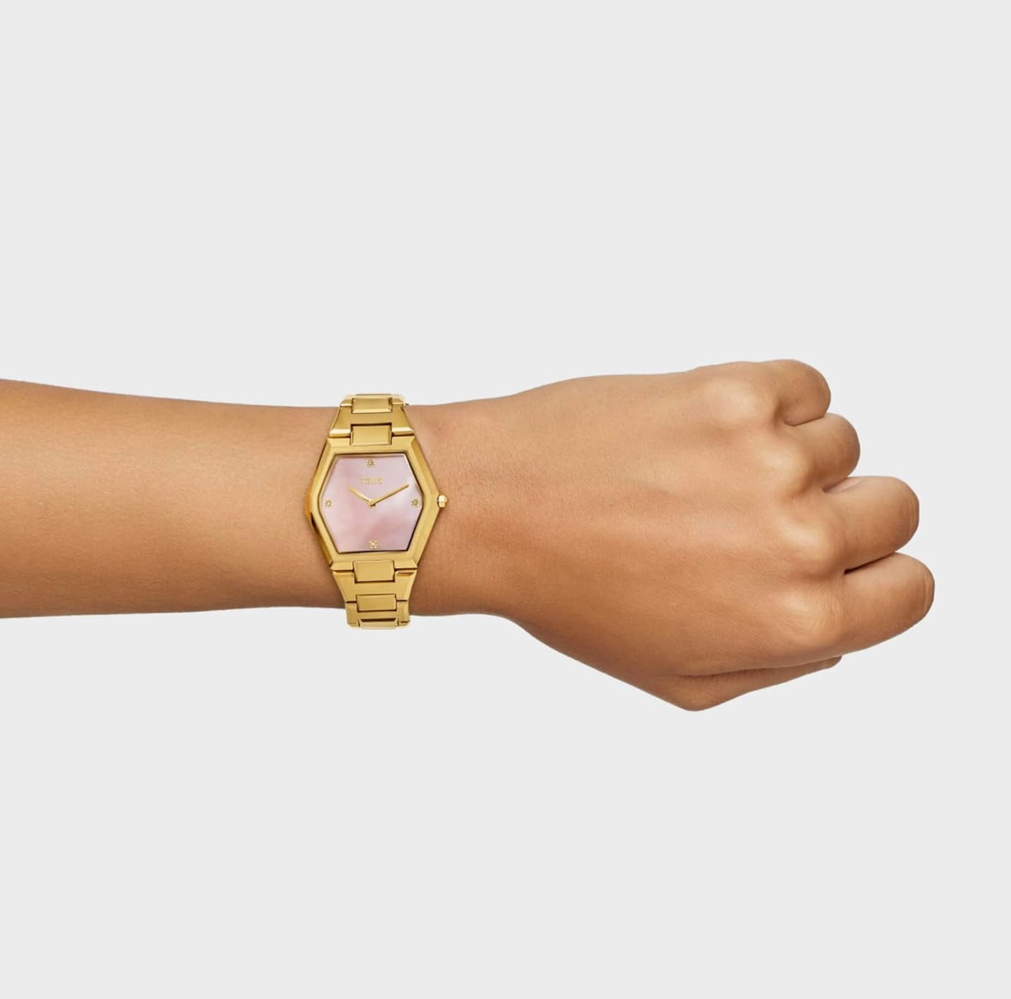 TOUS Reloj analógico con Brazalete de Acero y Esfera de nácar Karat