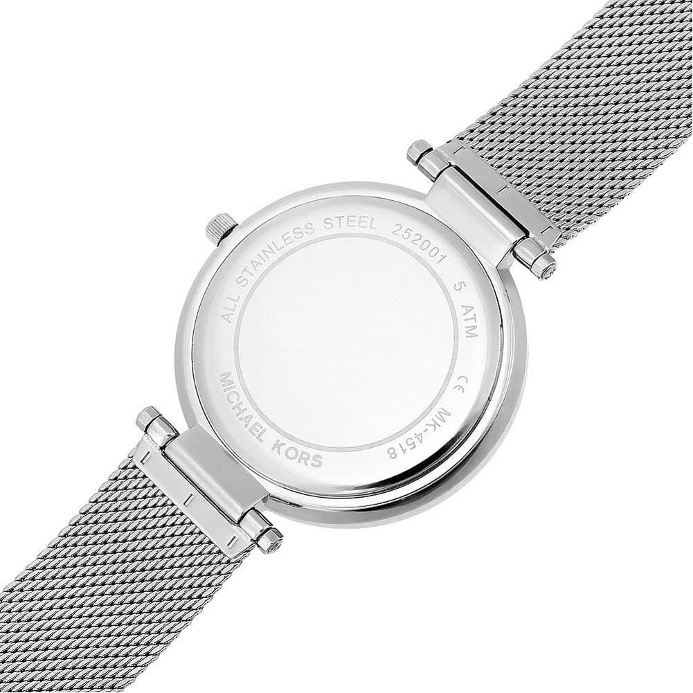Michael Kors Reloj Darci para Mujer, Movimiento de Cuarzo de Tres Agujas en Tono Plateado con Correa de Acero Inoxidable
