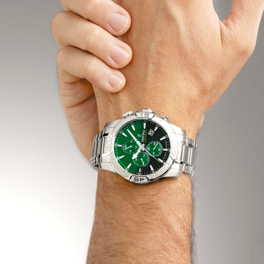 Reloj FESTINA para Hombre F20704/5 Timeless Chronograph Caja de Acero Inoxidable 316l Plateado Correa de Acero Inoxidable 316l Plateado
