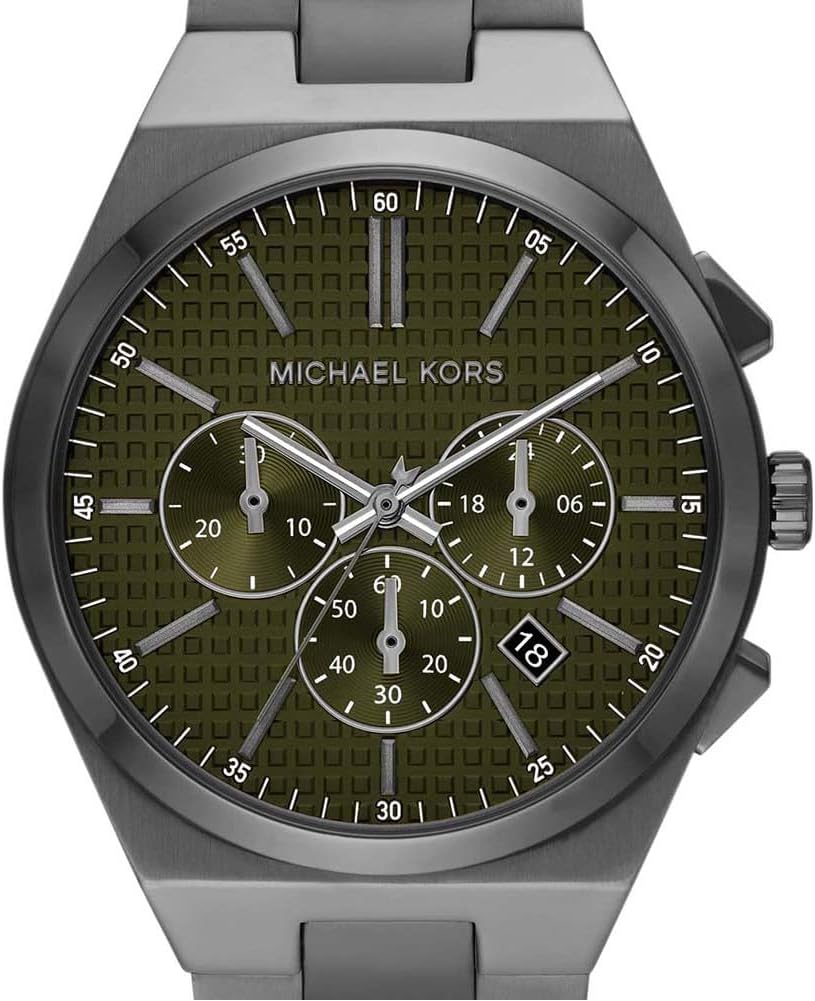 Michael Kors Reloj Runway para Hombre, Movimiento de Cuarzo a Tres Agujas con Fecha y Correa de Acero Inoxidable o PVC