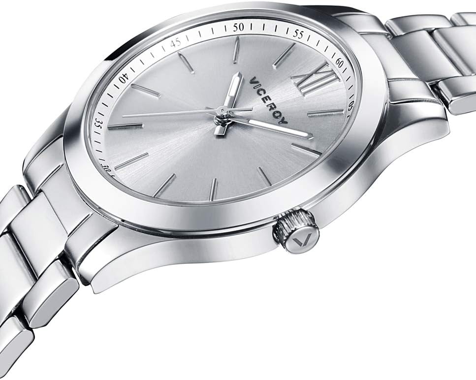 Viceroy 401068-03 - Reloj para Mujer Acero, Esfera Plateada