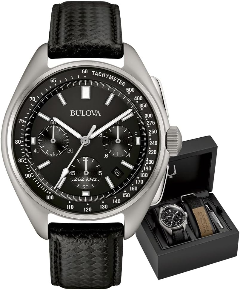 Bulova Luna – Reloj de Cuarzo para Hombre con cronógrafo para Hombre (Mecanismo de Cuarzo, Esfera Negra