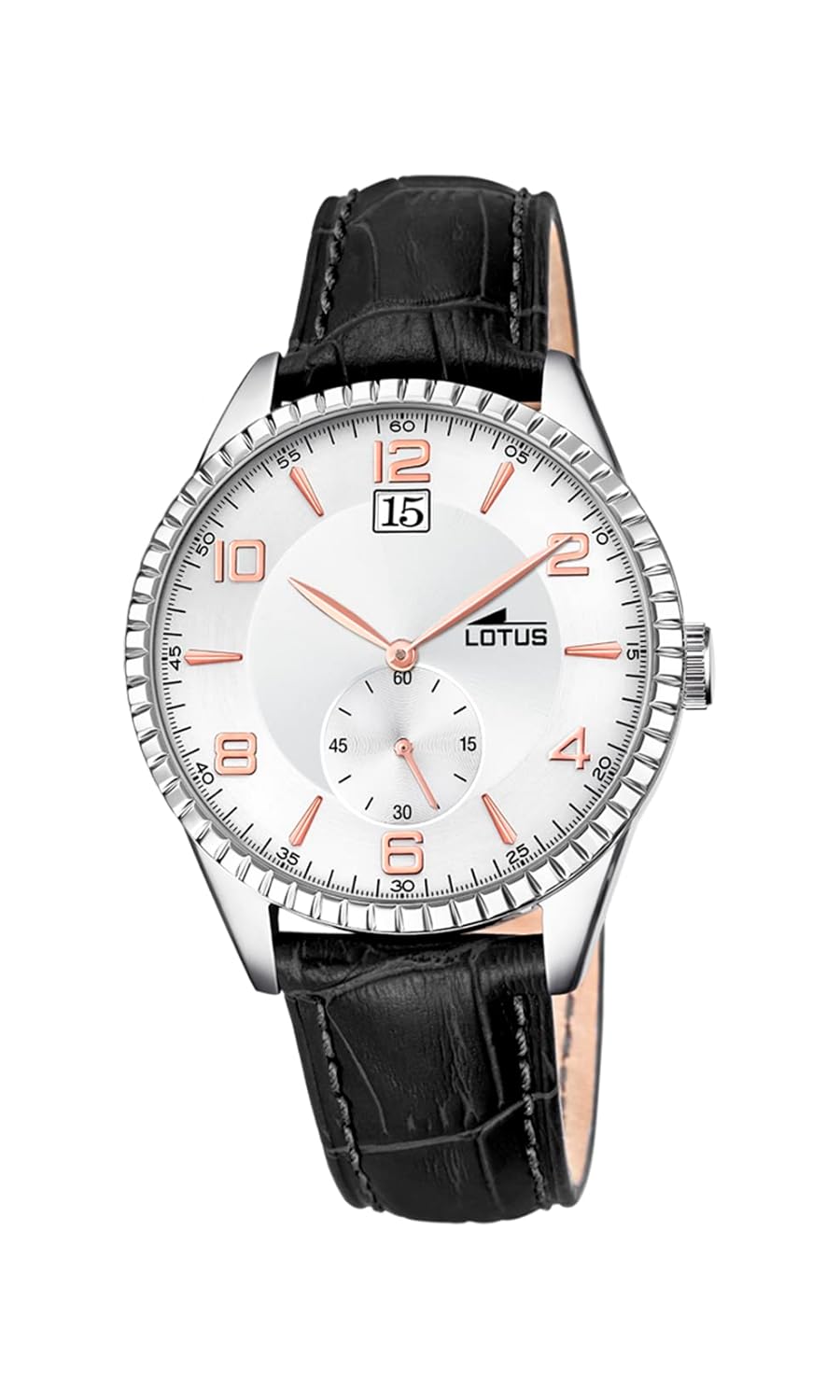 Reloj LOTUS Para Hombre 18322/A Special Prices Caja de Acero inoxidable 316l Gris plata Correa de Cuero Negro