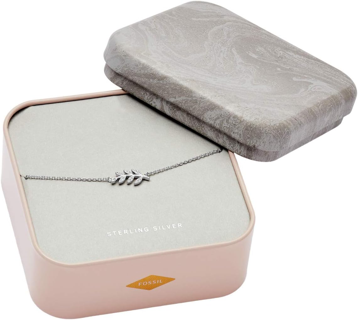 FOSSIL Pulsera de Mujer de Plata de Ley o Semipreciosa con Cierre de Langosta, Deslizante o Anilla Elástica
