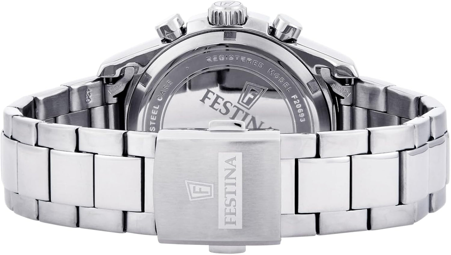 Reloj FESTINA para Unisex F20693/1 Ceramic Caja de Acero Inoxidable 316l Plateado Correa de Acero Inoxidable 316l Plateado
