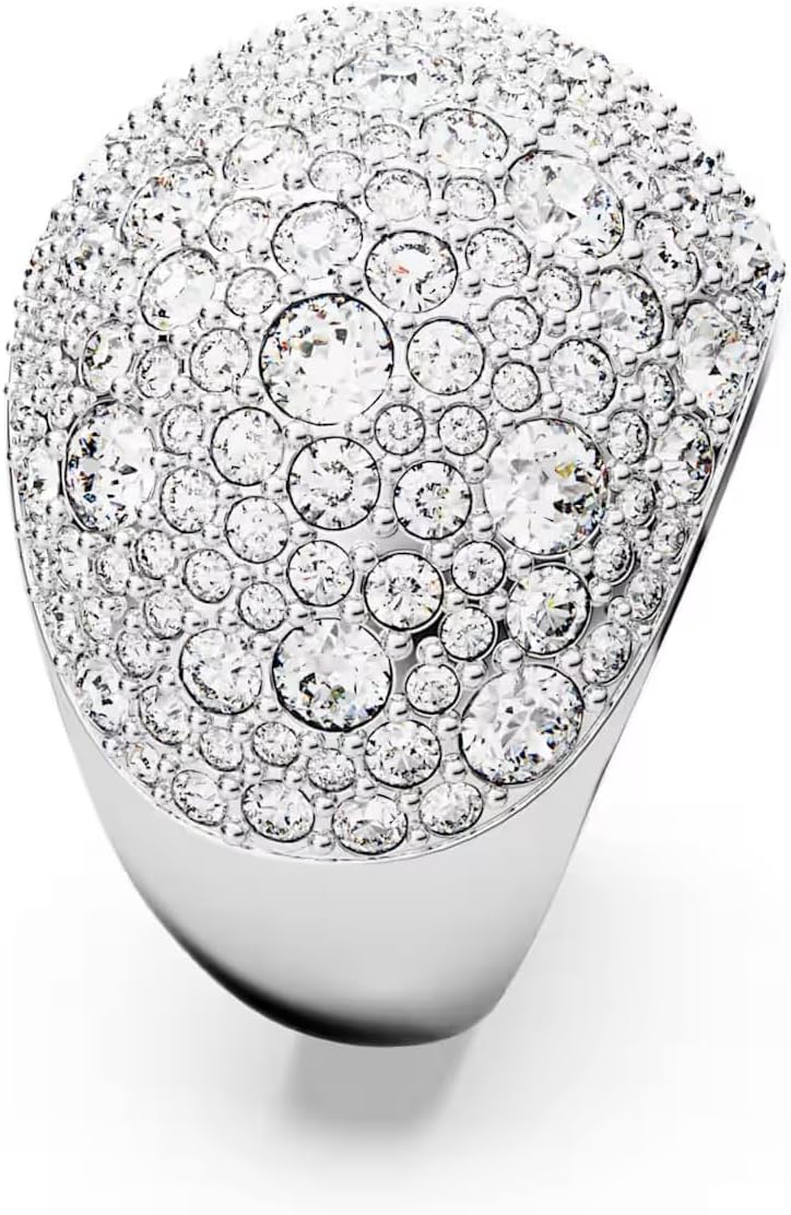 Swarovski Sublima Luna - Anillo de cóctel de luna chapado en rodio para mujer, talla 50, blanco, talla única, cristal, sin piedra preciosa, talla única, Cristal, Sin piedras preciosas