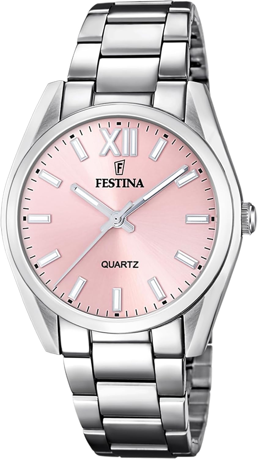 Festina Reloj Mujer F20622 Boyfriend Caja de Acero Inoxidable 316l Plateado Correa de Acero Inoxidable 316l Plateado