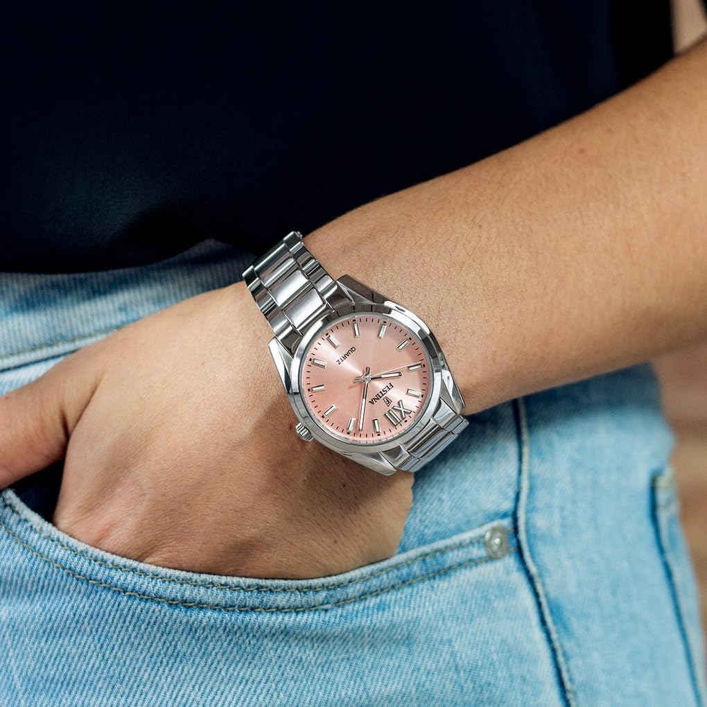 Festina Reloj Mujer F20622 Boyfriend Caja de Acero Inoxidable 316l Plateado Correa de Acero Inoxidable 316l Plateado