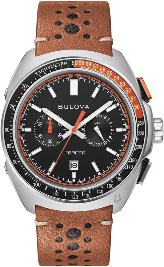 Bulova Reloj Cronógrafo para Hombre de Cuarzo con Correa en Cuero 98B427
