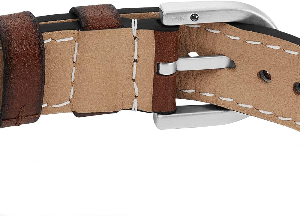 Fossil Heritage Pulsera de cuero o acero para hombre con cierre de hebilla o desplegable