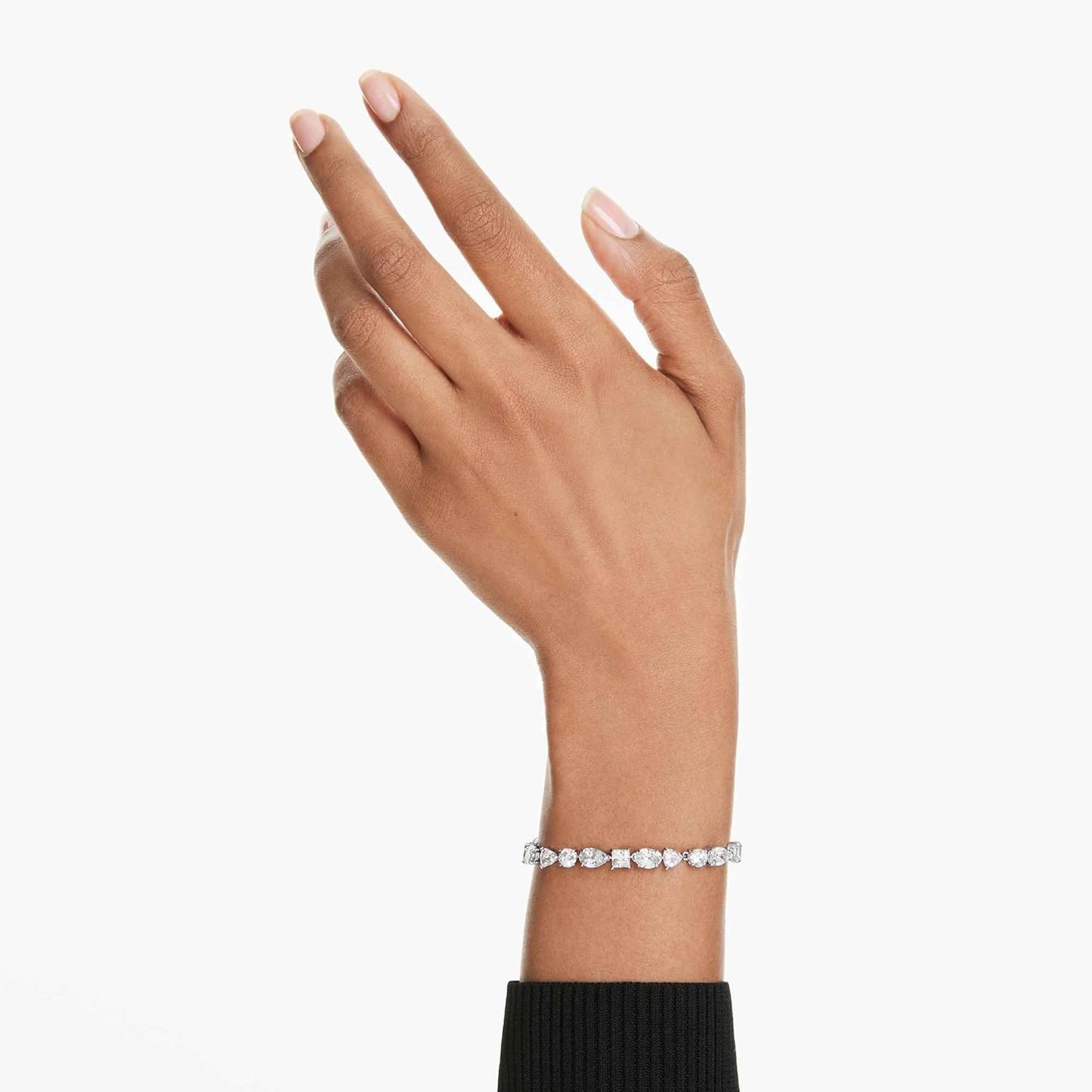 Swarovski Pulsera Mesmera, Tallas mixtas, Blanca, Baño de rodio