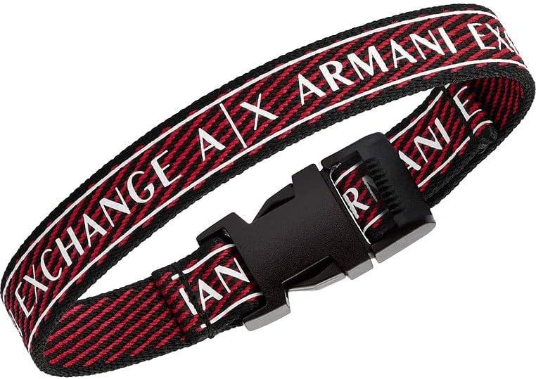 Armani Exchange Hombre Pulsera de tela con cierre de caja y lengüeta