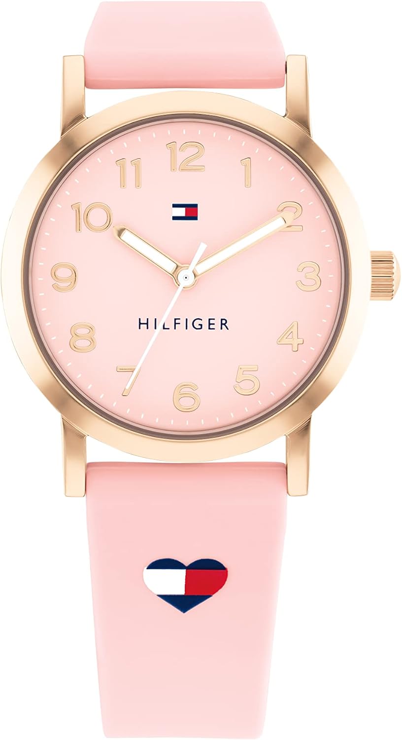 Tommy Hilfiger Reloj con Movimiento de Cuarzo de Tres Manecillas para Jóvenes con Correa de Acero Inoxidable o de Silicona – Disponible en Plateado, Azul, Rosa o Negro