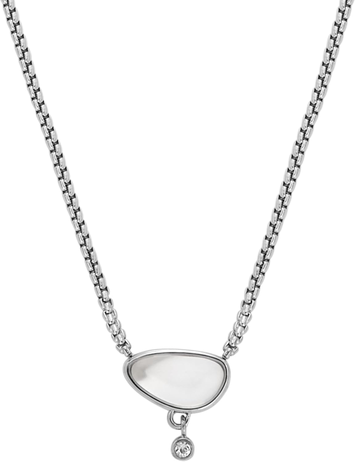 Skagen Collar para mujer en acero inoxidable o semipreciosos con cierre de langosta Colgante de cristal de mar