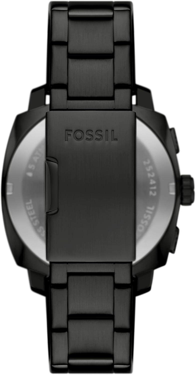 Fossil Relógio cronógrafo de aço inoxidável para homem, preto (Black Bracelet), 44 mm