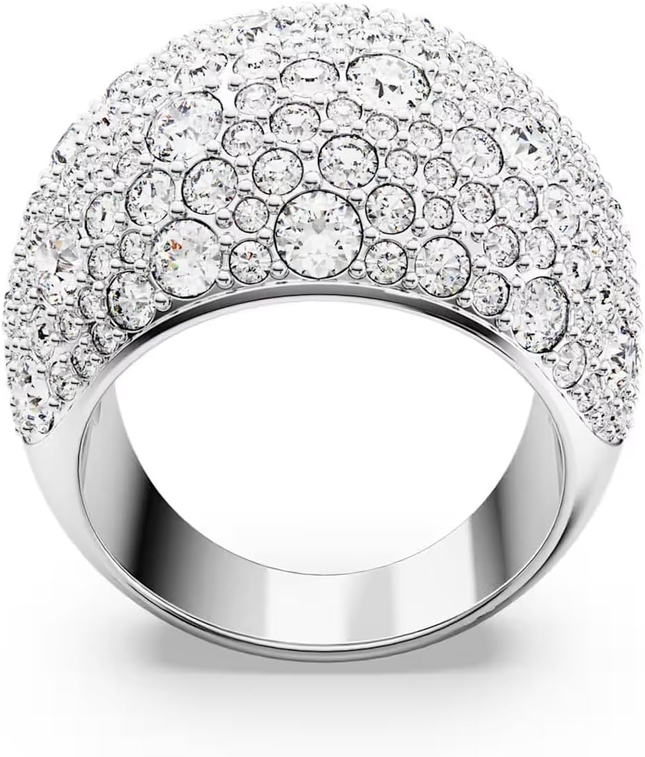 Swarovski Sublima Luna - Anillo de cóctel de luna chapado en rodio para mujer, talla 50, blanco, talla única, cristal, sin piedra preciosa, talla única, Cristal, Sin piedras preciosas