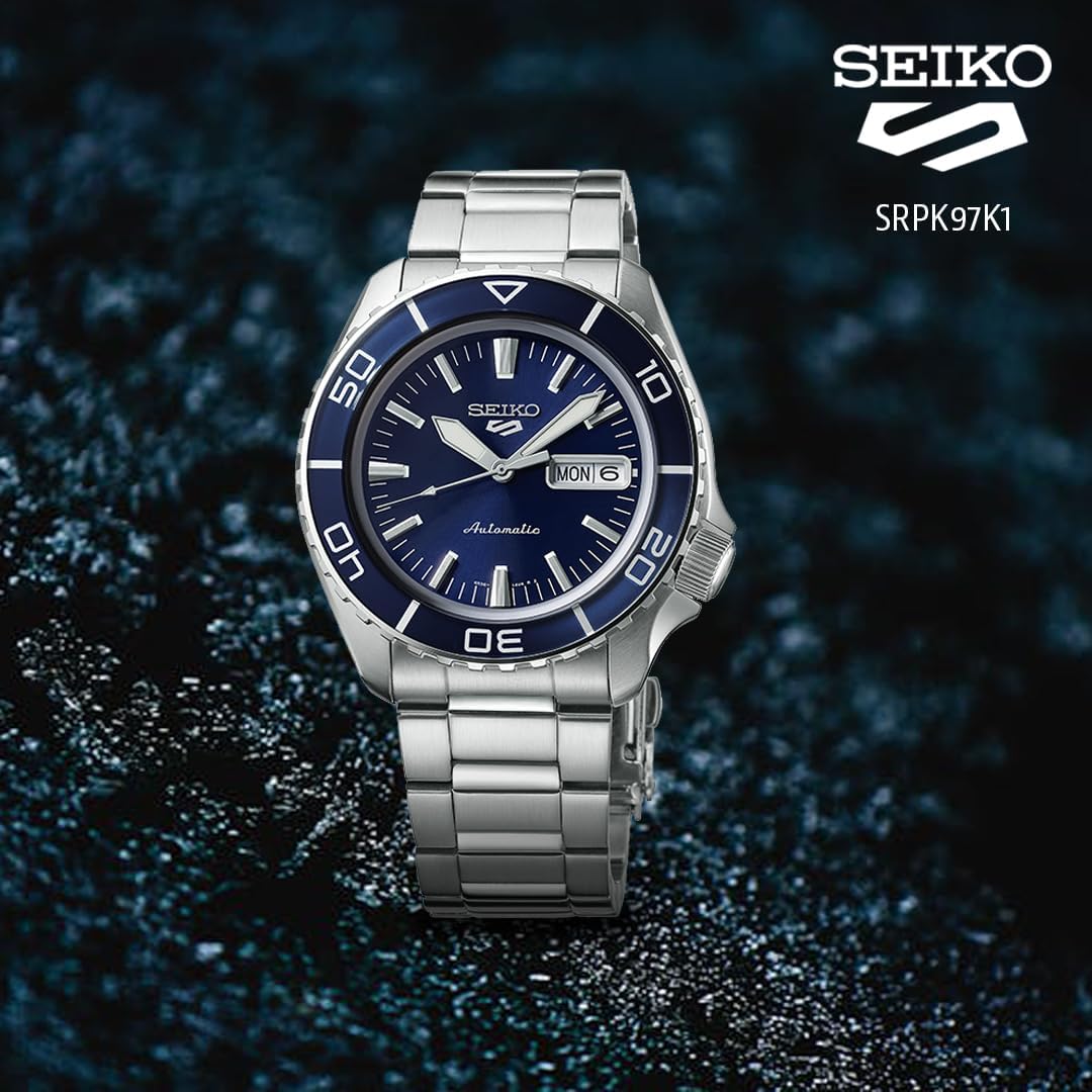 Seiko, Reloj analógico para hombre, plateado, Deportes