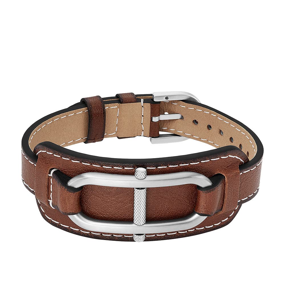 Fossil Heritage Pulsera de cuero o acero para hombre con cierre de hebilla o desplegable