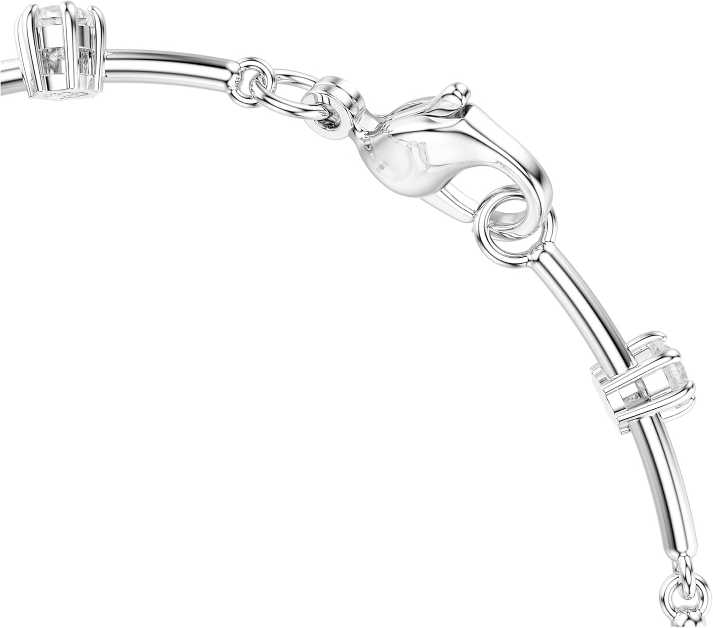 Swarovski Pulsera Tennis Constella Crystal Pearl, Tallas redondas, Blanca, Baño de rodio
