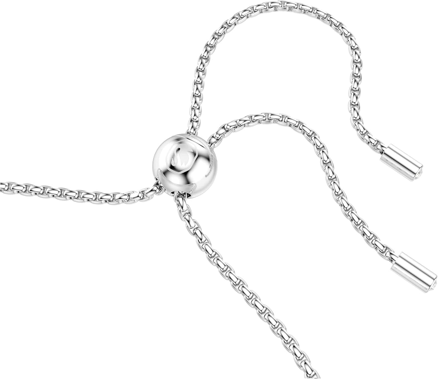 Swarovski Pulsera Tennis Matrix, Talla redonda, Blanca, Baño de rodio