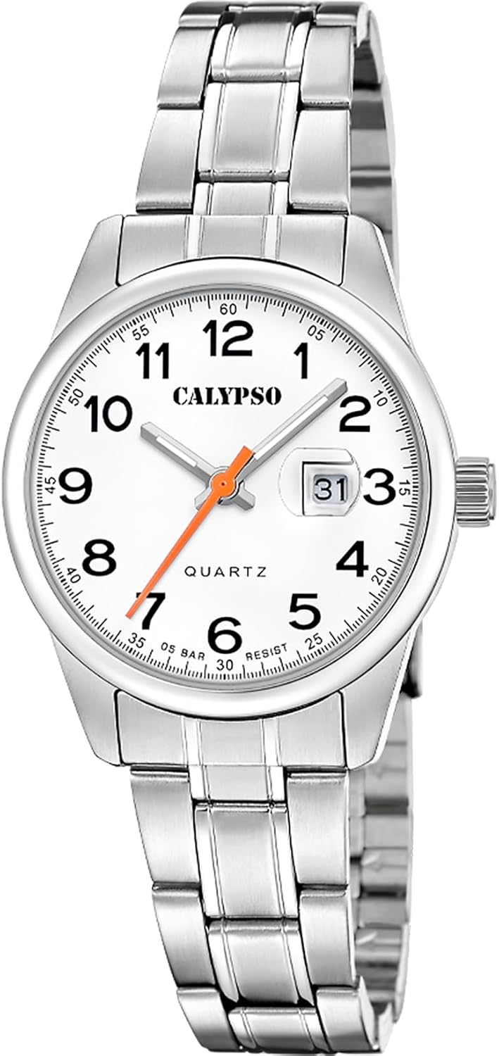 CALYPSO Reloj Mujer K5873/1 Basic Caja de Acero Inoxidable 316l Plateado